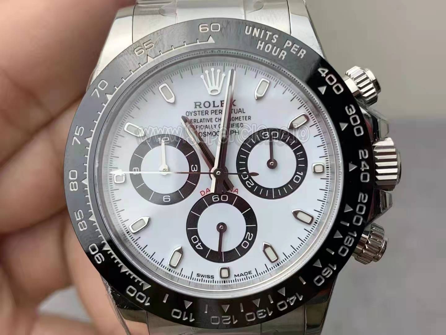 Clean Factory Daytona white dial Panda super clone dial printing detail