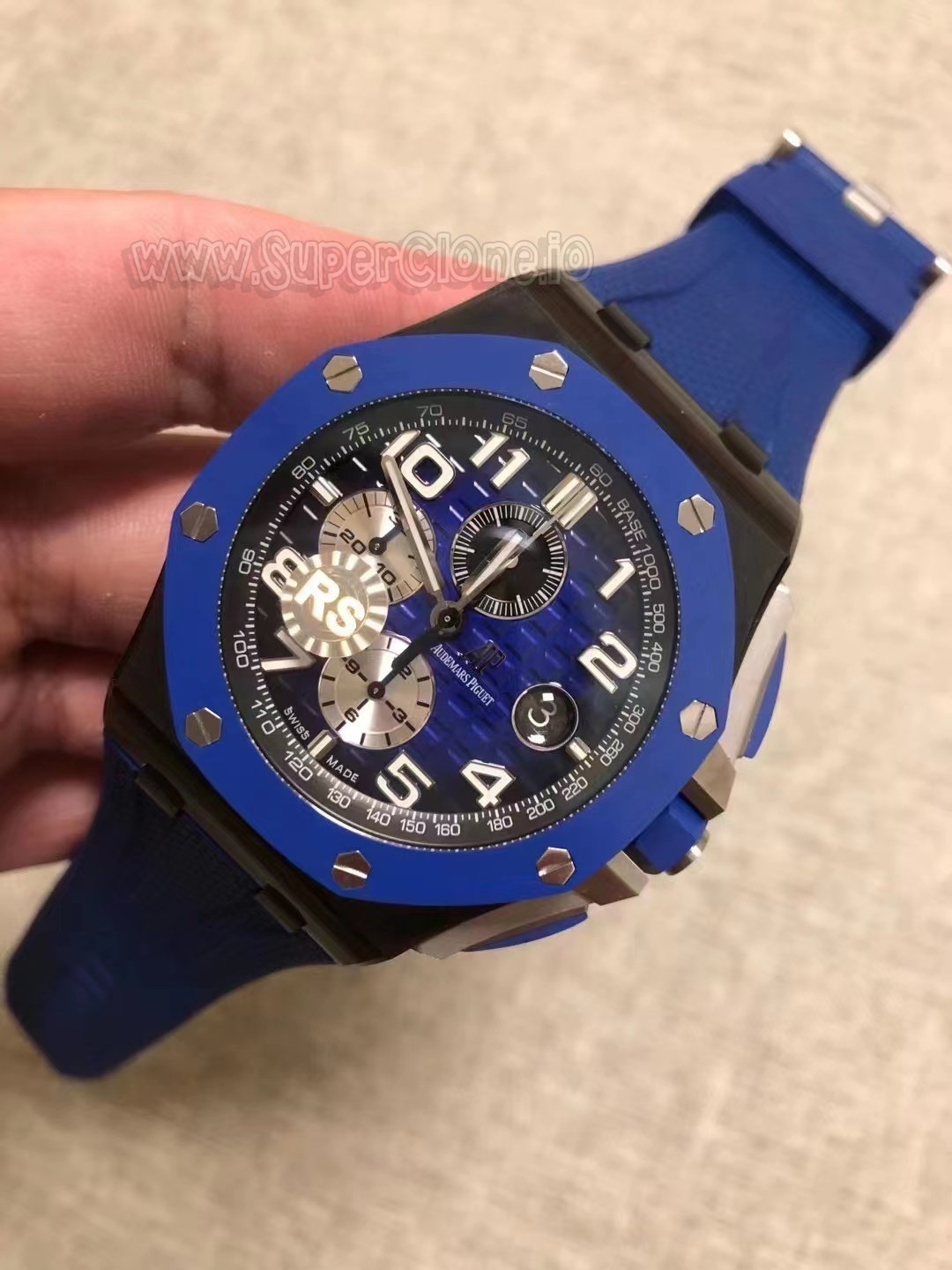 RS Factory AP ROO Chrono profile view and Mega Tapisserie dial alignment