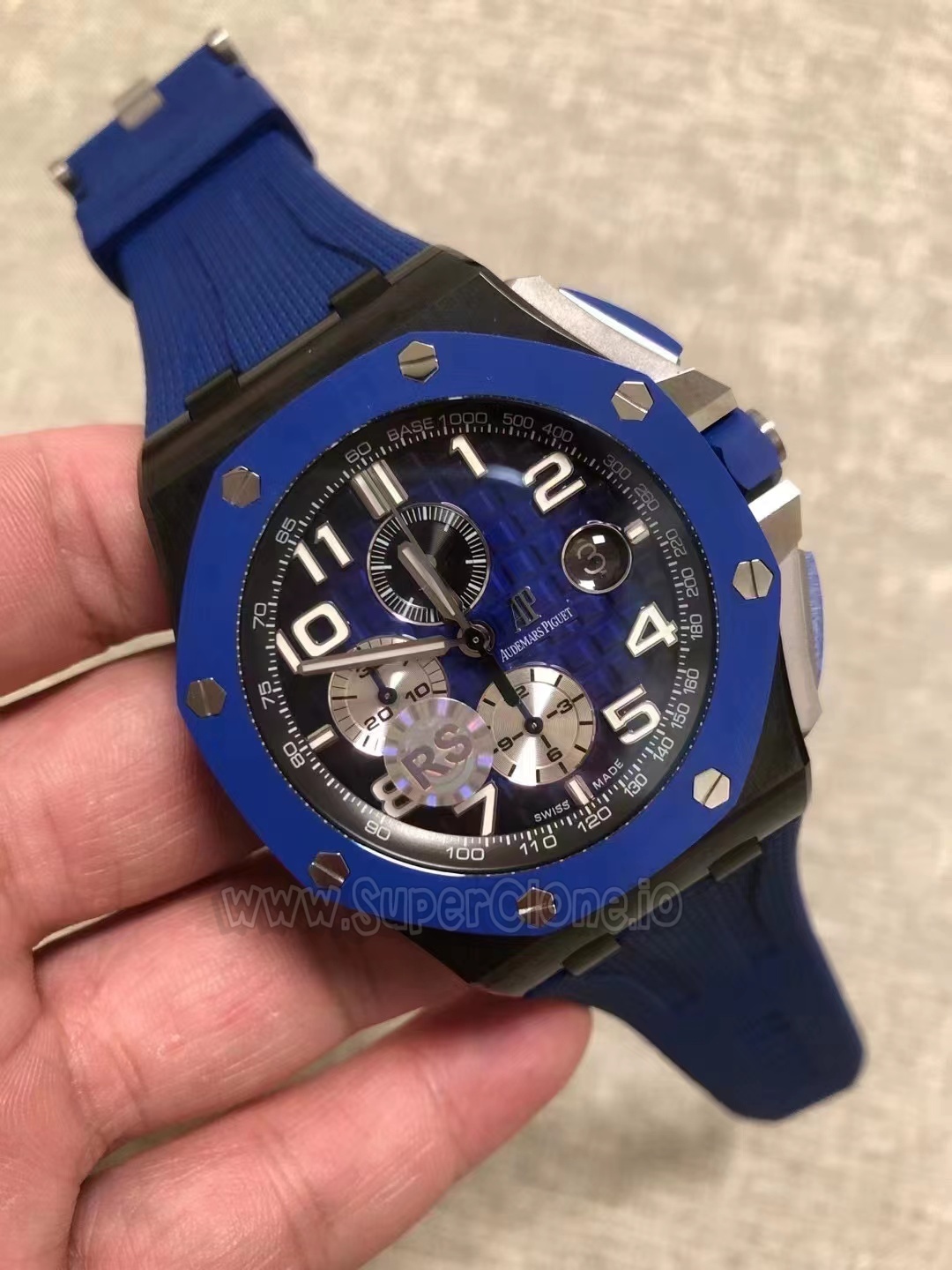 RS Replica AP Blue Ceramic Chrono structural case architecture layout