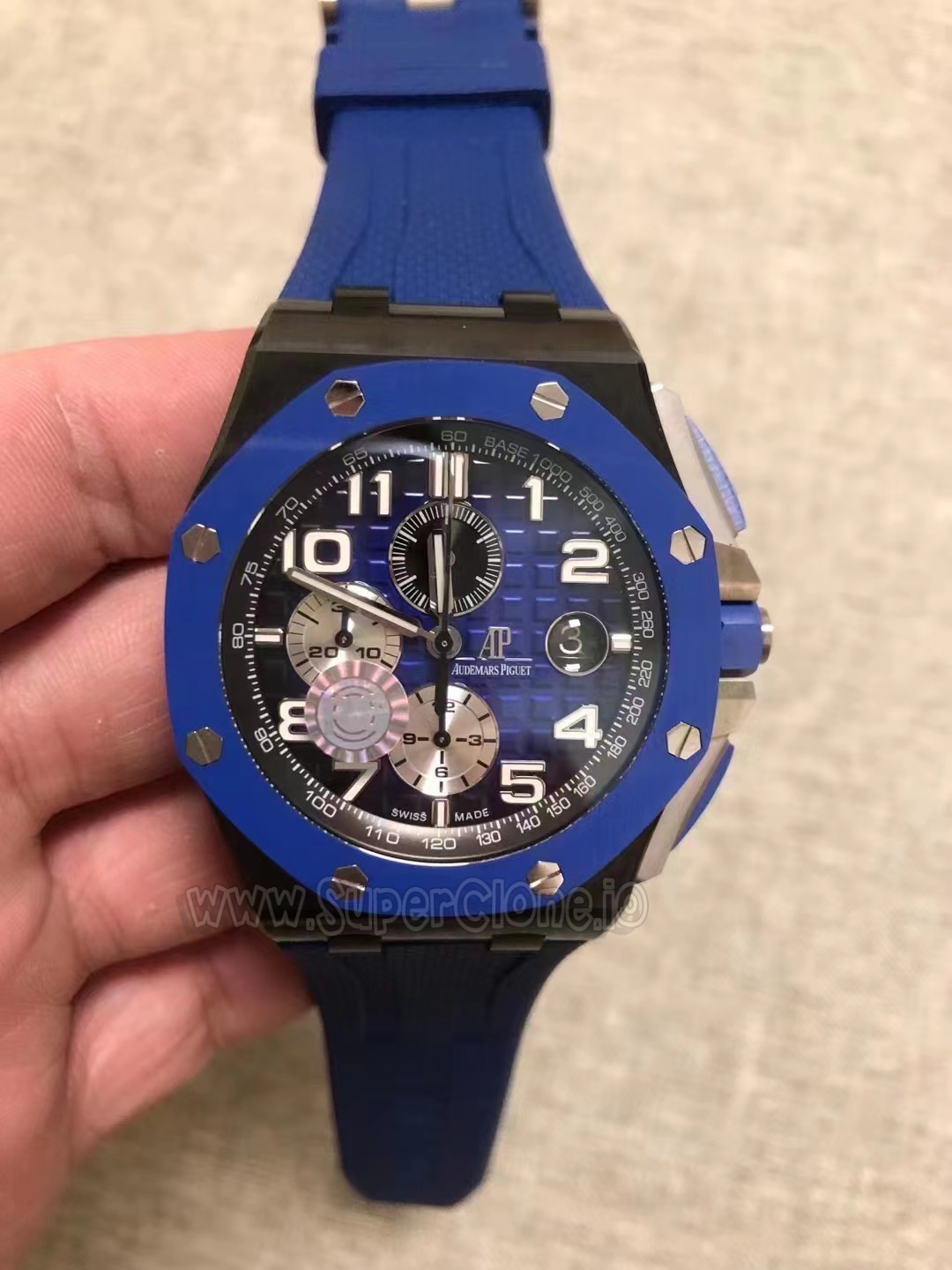 RS Factory Audemars Piguet Royal Oak Offshore Blue Ceramic full front view review