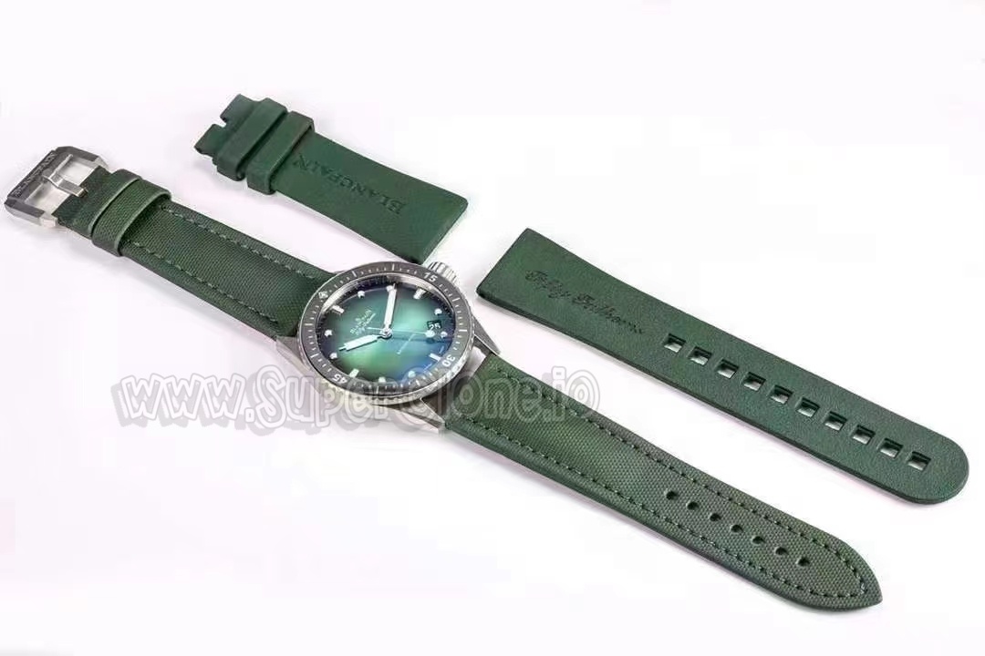 Replica Blancpain Fifty Fathoms Bathyscaphe Green Full Hardware Set