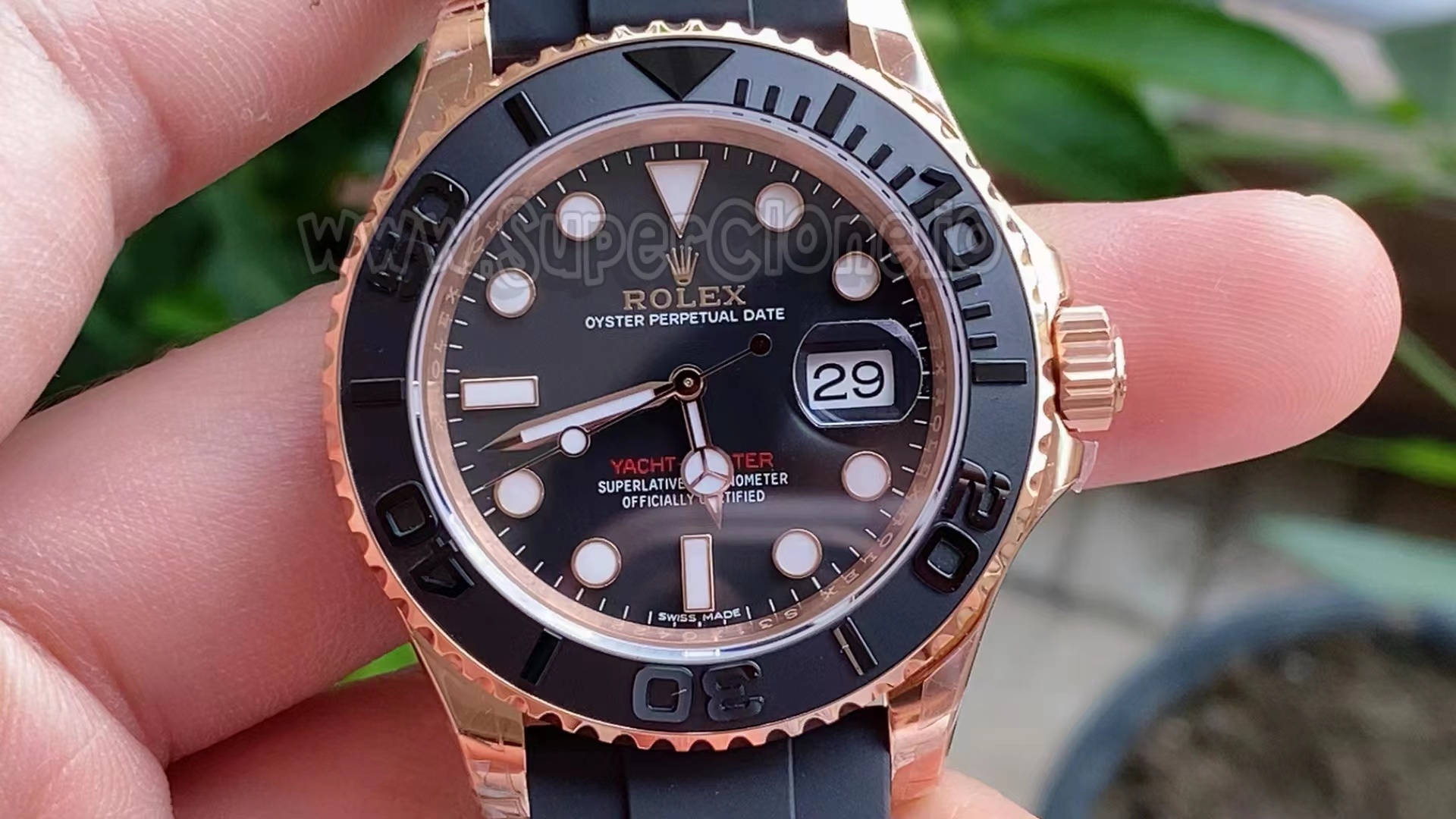 VS Factory Rolex YachtMaster Matte Black Dial Details