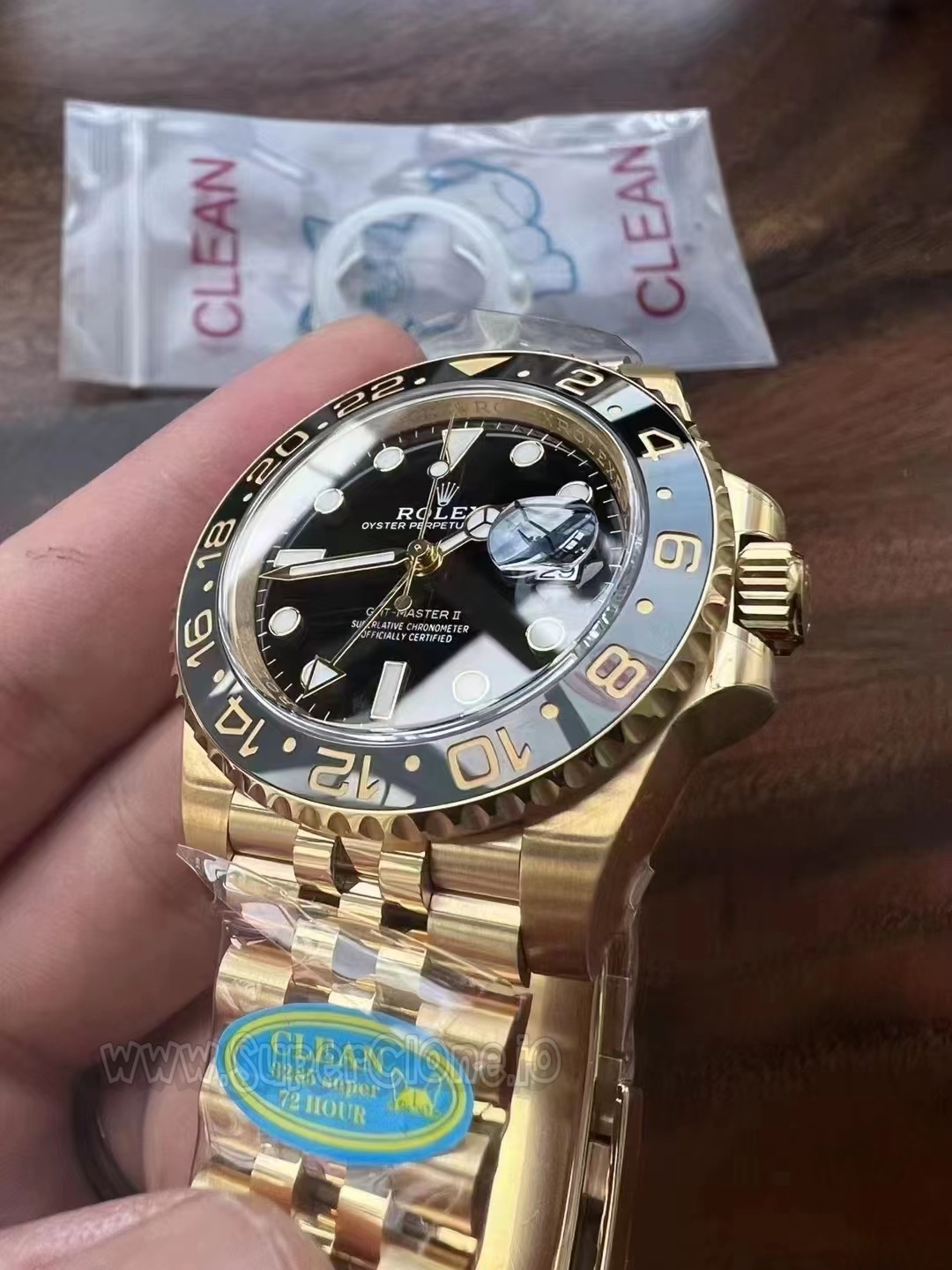 Clean Factory Full Gold GMT-Master II Case and Dial Profile