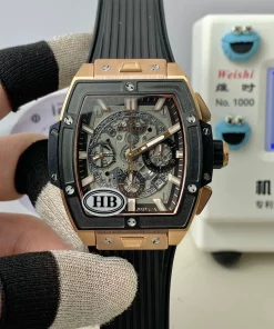 Replica Hublot Spirit of Big Bang King Gold 42mm Skeleton Chronograph