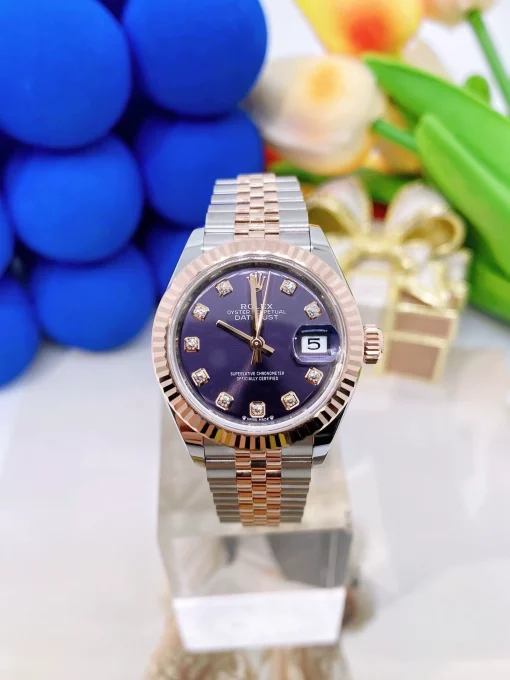 rolex-lady-datejust-28mm-purple-dial-two-tone-everose-gold-steel-automatic-watch-ref-279171-1