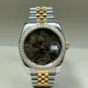 Superclone Rolex Datejust 116243 "Antique Bronze Floral Dial" Two-Tone Diamond Bezel