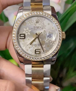 Superclone Rolex Datejust 116243 Mother-of-Pearl Diamond Two-Tone Oyster