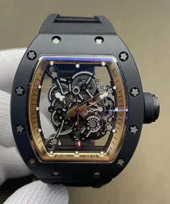 Superclone Richard Mille RM055 Black Ceramic “Panda Skeleton” Bubba Watson
