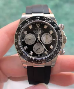 Superclone Rolex Cosmograph Daytona 40mm Black Dial Diamond Markers M126519LN