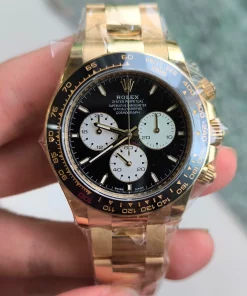 Superclone Rolex Daytona 40mm Black Dial M126528LN “Le Mans Gold” Oyster