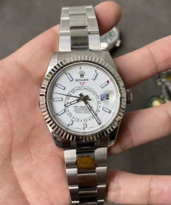 Superclone Rolex Sky-Dweller 42mm White Dial M326934 “Sky White” Oyster