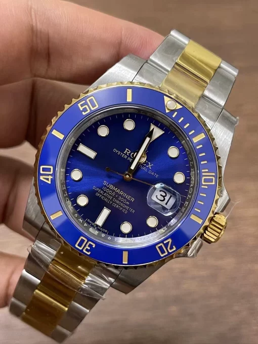 rolex-submariner-date-116613lb-two-tone-blue-clean-factory-with-3135-movement-2
