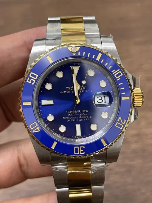 rolex-submariner-date-116613lb-two-tone-blue-clean-factory-with-3135-movement-4