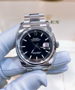 Superclone Rolex Datejust 116200 Black Stick Dial Oyster 36mm