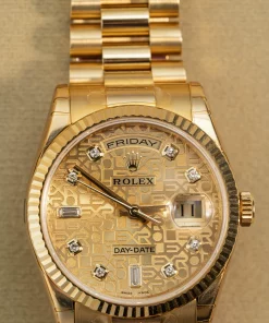 Rolex 118238 Superclone Yellow Gold Day-Date with Diamond Markers and Friday Dial
