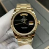 Rolex 118238 Superclone Yellow Gold Day-Date with Black Dial and Modified 2836 Movement