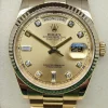 Rolex 118238 Superclone Yellow Gold Day-Date with Champagne Diamond Dial and Dual Day-Date Display