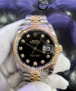 Superclone Rolex Datejust 116233 “Black Diamond Dial” Two-Tone Jubilee