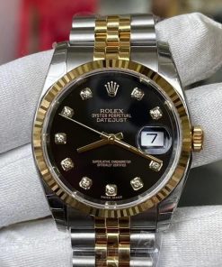 Superclone Rolex Datejust 116233 “Black Diamond Dial” Two-Tone Jubilee