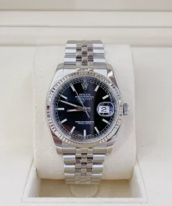 Superclone Rolex Datejust 116234 “Black Dial” Red Date Jubilee