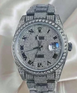 Superclone Rolex Datejust 116300 Full Diamond Pave Iced Out 41mm