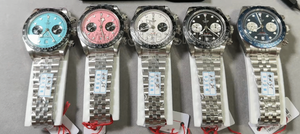 Full lineup of M+ Tudor Black Bay Chrono replicas