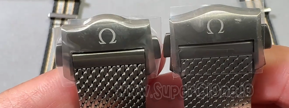 Omega logo stamping on titanium clasp