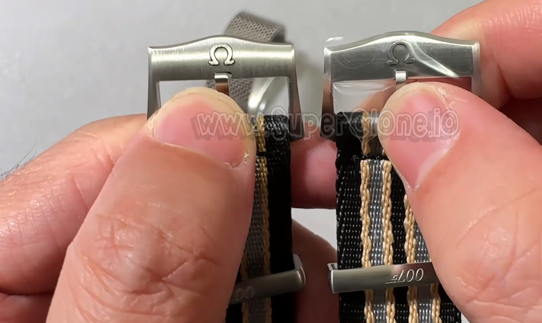 NATO strap buckle branding detail
