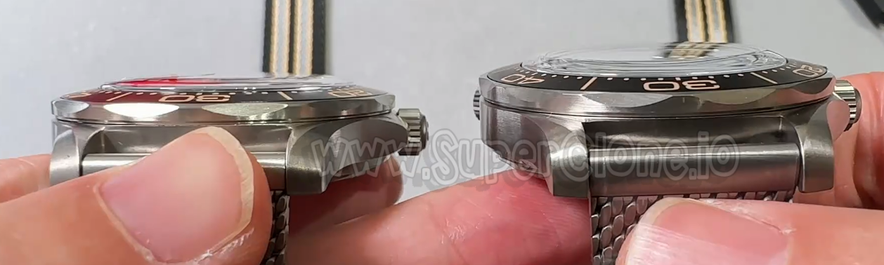 Domed sapphire crystal height profile comparison
